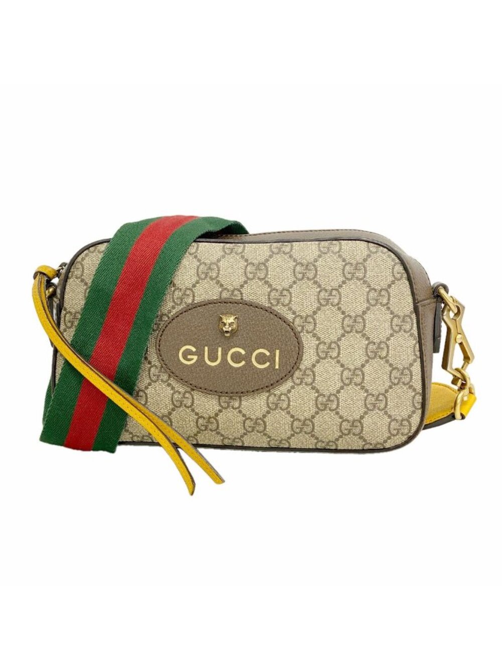 Gucci Shoulder Bag GG Supreme Neo Vintage Brown Gold